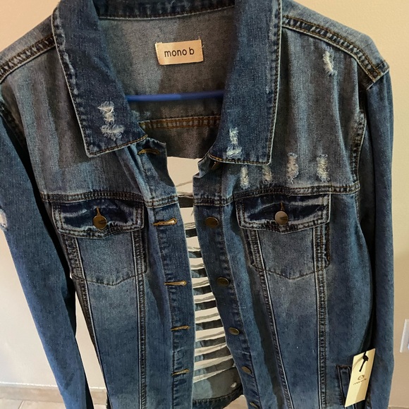 Mono B Jackets & Coats Nwt Custom Denim Jacket Poshmark